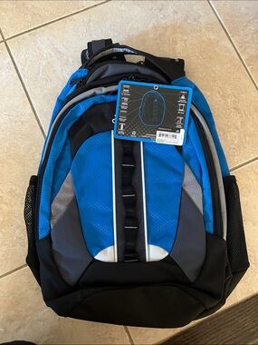 adidas Blue and Gray Men's Backpack with Black Accents